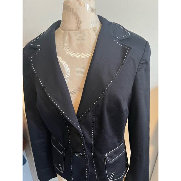 Worthington Women's Stretch Black Contemporary Blazer Jacket Size 10 - Picture 3 of 8